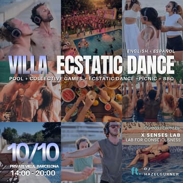 Cover Image for 🎧💃VILLA ECSTATIC DANCE (English + Español) Private Villa POOL. NATURE. TANTRA. FRIENDS. BBQ. 🎠🪩