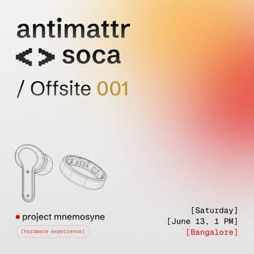 Cover Image for antimattr <> Soca / Offsite 001
