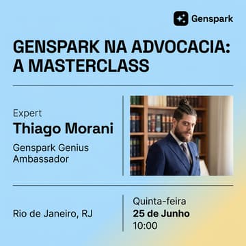 Cover Image for MASTERCLASS: GENSPARK PARA A ADVOCACIA