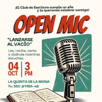 Cover Image for OPEN MIC: Lanzarse al Vacío - Aniversario Club de Escritura