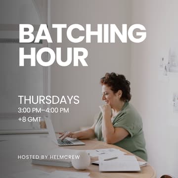 Cover Image for Batching Hour: A free weekly co-working session for founders