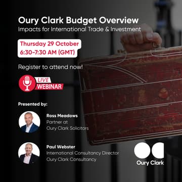 Cover Image for Oury Clark Budget Overview – Impacts for International Trade & Investment [WEBINAR]