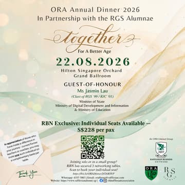 Cover Image for ORA Annual Dinner 22.08.26 (Rafflesian Business Network (Selling by Seats!))