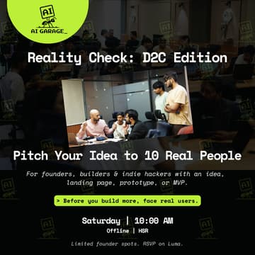 Cover Image for Reality Check: Pitch Your Idea to 10 Real People [D2C Edition]