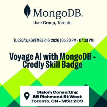 Cover Image for MUG Toronto NOV 2026 - Voyage AI with MongoDB