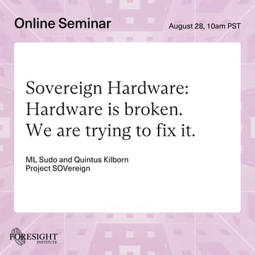 Cover Image for ML Sudo and Quintus Kilbourn | Sovereign Hardware: Hardware is broken. We are trying to fix it.
