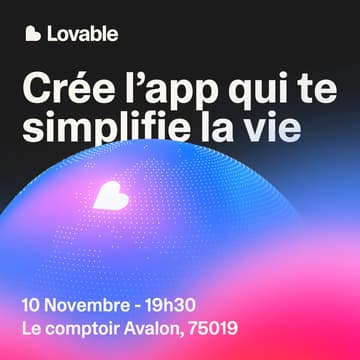 Cover Image for Crée l’app qui te simplifie la vie · Build Night Lovable x Avalon