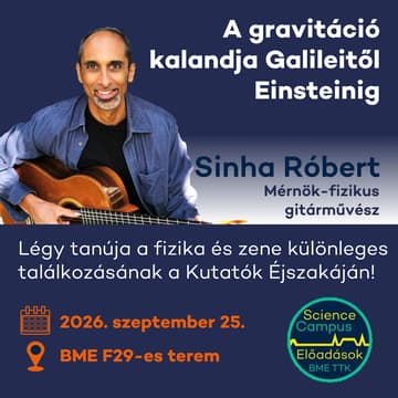 Cover Image for A gravitáció kalandja Galileitől Einsteinig - Sinha Róbert előadása