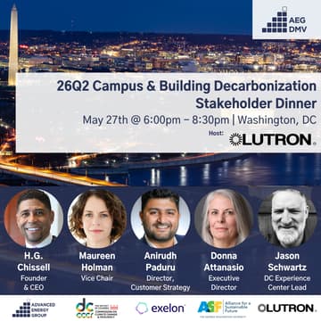 Cover Image for 26Q2 DMV Dinner: Campus & Building Decarbonization
