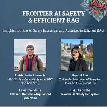 Cover Image for VAM! Talks: Frontier AI Safety & Efficient RAG ⭐