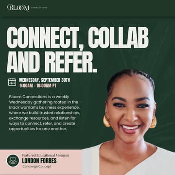 Cover Image for Bloom Connections + Educational Moment Bloom to Blossom Finding growth in what is already happening with London Forbes