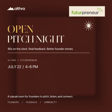 Cover Image for Althra x Futurpreneur Open Pitch Night
