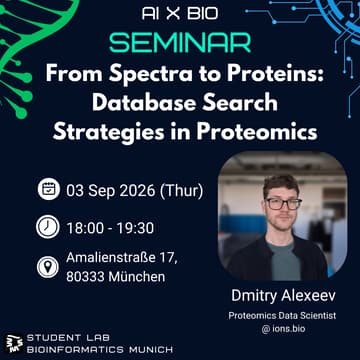 Cover Image for AI x Bio Seminar : Protein Database Search Strategies in Proteomics