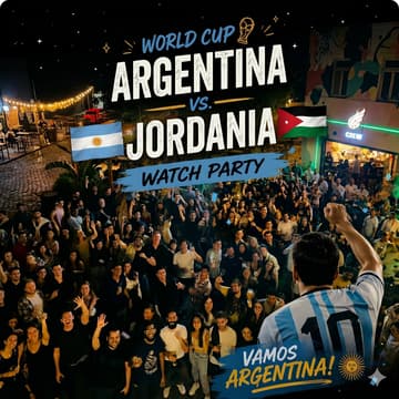 Cover Image for 🇦🇷 🕺 BA Digital Nomads - Lets watch the match together on a big screen! 🇦🇷 vs 🇯🇴 🤘🏼🍻