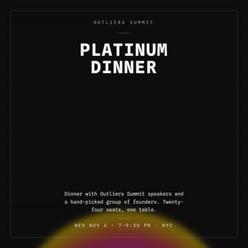 Cover Image for Outliers Summit Platinum VIP Dinner