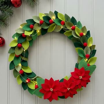 Cover Image for 🎄 Felt Holly & Poinsettia Wreath Craft Day 🎄