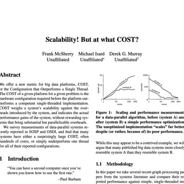Cover Image for Paper Discussion - Scalability! But at what COST?