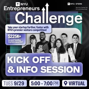 Cover Image for NYU Entrepreneurs Challenge: Kick Off & Info Session