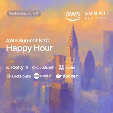 Cover Image for AWS Summit NYC w/ Rootly AI, Cloudsmith, Mend.io, Cortex, ClickHouse, & Docker
