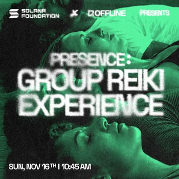 Cover Image for Solana Fitness Zone: Group Reiki Experience | Breakpoint 2026