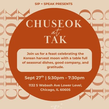 Cover Image for Sip & Speak: Chuseok at Tak