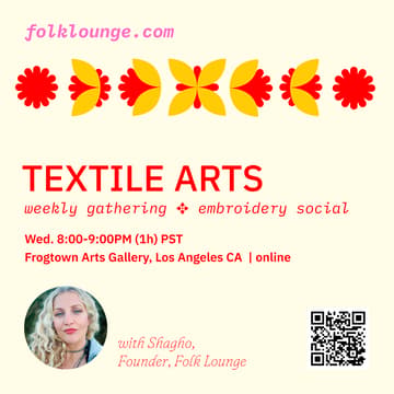 Cover Image for Textile Arts, Group Gathering ✥ Embroidery Social