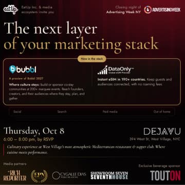 Cover Image for EatUp Inc x Bubbl Media 2027 Preview for AdWeek NYC