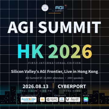 Cover Image for AGI Summit HK 2026 | The AGI Frontier, from Silicon Valley to Hong Kong · Cyberport