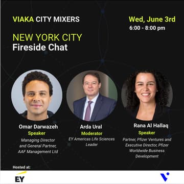 Cover Image for Viaka NYC Mixer and Fireside Chat with Omar Darwazeh, and Rana Al-Hallaq