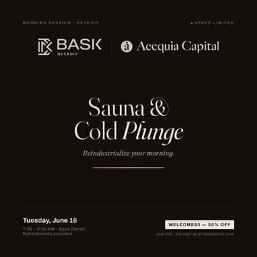 Cover Image for Acequia Capital presents Morning Sauna & Cold Plunge