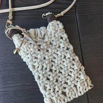 Cover Image for Handmade Macrame Phone Bag, Boho Crossbody Pouch