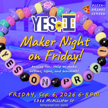 Cover Image for Yes on I Maker Night on Friday!