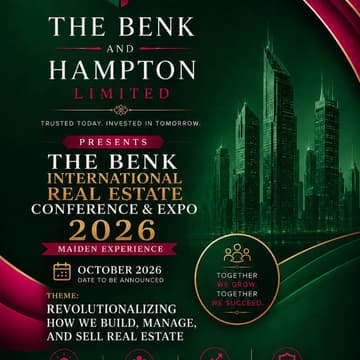 Cover Image for The Benk International Real Estate Conference & Proptech Expo 2026 (Revolutionizing How We Build, Manage, and Sell Real Estate)