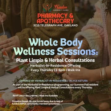 Cover Image for Whole Body Wellness Sessions: 1-on-1 Plant Limpia & Herbal Consult with Herbalist-in-Residence