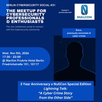 Cover Image for Berlin Cybersecurity Social #31: 3 Year Anniversary @ NullCon