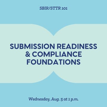Cover Image for SBIR/STTR 101: Submission Readiness & Compliance Foundations