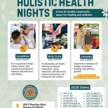 Cover Image for Holistic Health Nights by Servicios de la Raza
