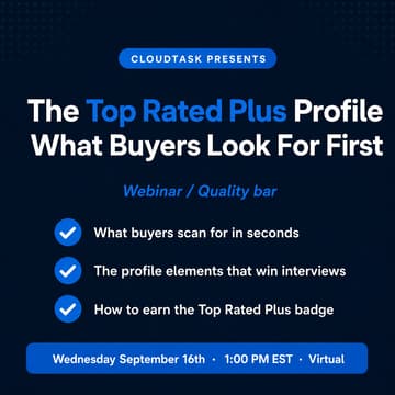 Cover Image for The Top Rated Plus Profile: What Buyers Look For First — Wed, Sep 16, 1:00 PM EST