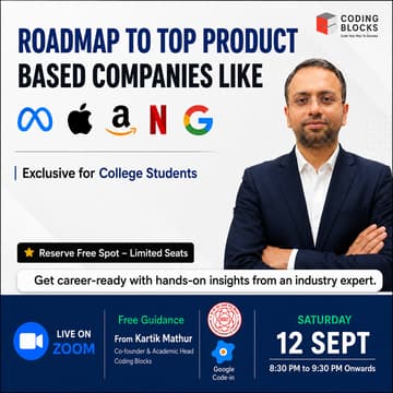 Cover Image for Roadmap to Top Product-Based Companies Like MAANG+ | Ft. Kartik Mathur, Co-founder & Academic Head