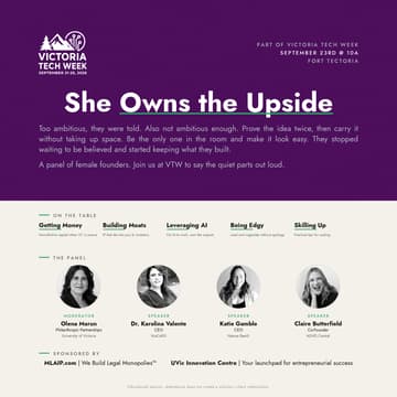 Cover Image for She Owns the Upside: A panel of female founders on funding, defensibility, AI, and nerve — part of VTW