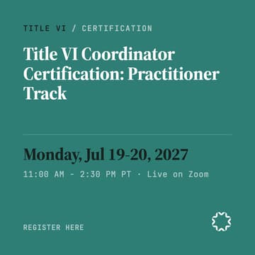 Cover Image for Title VI Coordinator Certification — Practitioner Track