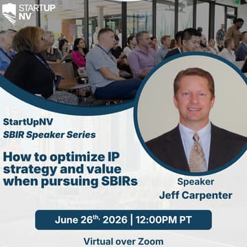 Cover Image for SBIR Speaker Series: How to optimize IP strategy and value when pursuing SBIRs