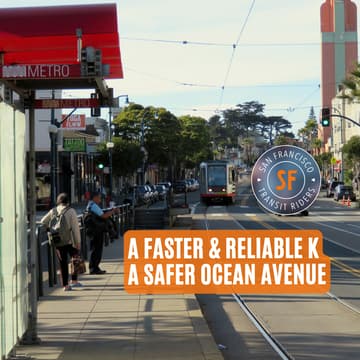 Cover Image for Riders & Community Led Discussion on Red Transit-Only Lanes on Ocean Avenue - August