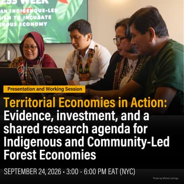 Cover Image for Territorial Economies in Action: Evidence, investment, and a shared agenda for Indigenous and Community-Led Forest Economies