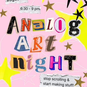 Cover Image for analog art night: back to school edition