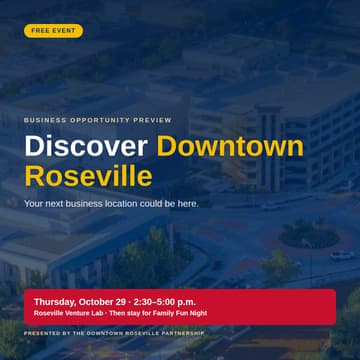 Cover Image for Discover Downtown Roseville: FREE Business Opportunity Preview