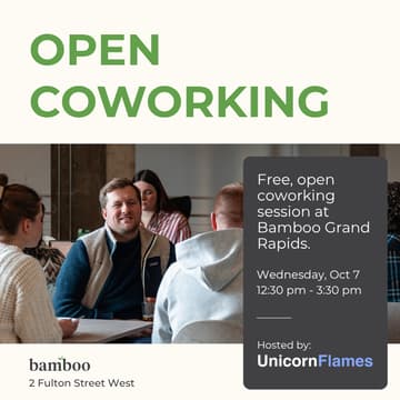 Cover Image for Open Coworking with Unicorn Flames