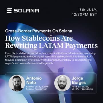 Cover Image for Webinar: Cross-Border Payments on Solana