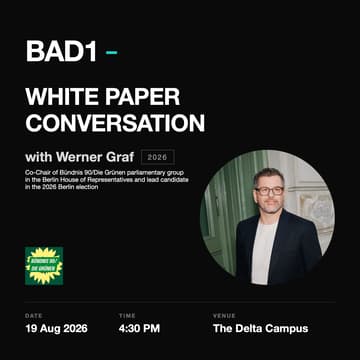 Cover Image for BAD1 & Werner Graf (Die Grünen): Shaping the Future of Berlin's Startup Ecosystem