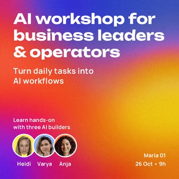 Cover Image for AI workshop for business leaders & operators
